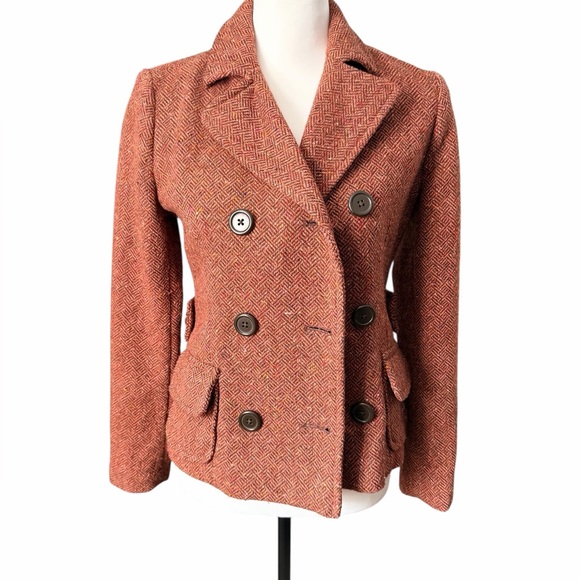 GAP Jackets & Blazers - GAP Women's Pink and Brown Pea Coat Blazer Size 0